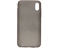 BAOHU Leder Design Backcover Geschikt voor iPhone Xs Max Donker Bruin