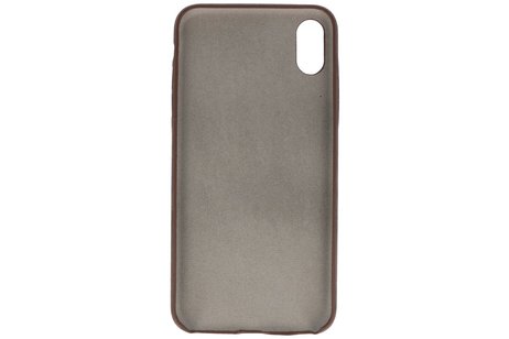 BAOHU Leder Design Backcover Geschikt voor iPhone Xs Max Donker Bruin