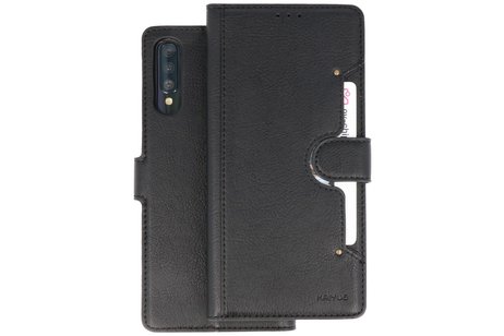 KAIYUE - Luxe Portemonnee Hoesje - Pasjeshouder Telefoonhoesje - Wallet Case - Geschikt voor Samsung Galaxy A70 - Zwart