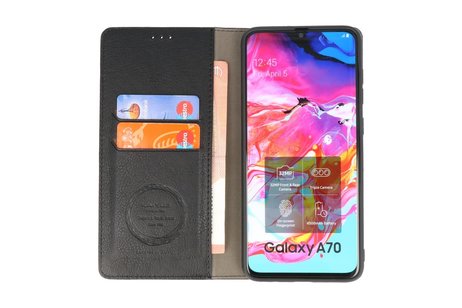BAOHU KAIYUE - Luxe Portemonnee Hoesje - Pasjeshouder Telefoonhoesje - Wallet Case - Geschikt voor Samsung Galaxy A70 - Zwart