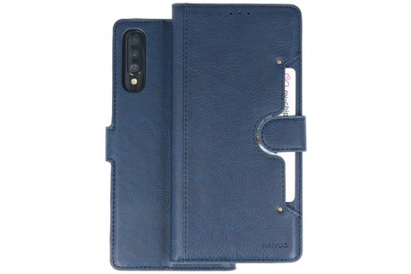 BAOHU KAIYUE - Luxe Portemonnee Hoesje - Pasjeshouder Telefoonhoesje - Wallet Case - Geschikt voor Samsung Galaxy A70 - Navy