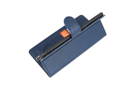 BAOHU KAIYUE - Luxe Portemonnee Hoesje - Pasjeshouder Telefoonhoesje - Wallet Case - Geschikt voor Samsung Galaxy A70 - Navy