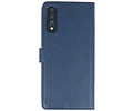 KAIYUE - Luxe Portemonnee Hoesje - Pasjeshouder Telefoonhoesje - Wallet Case - Geschikt voor Samsung Galaxy A70 - Navy