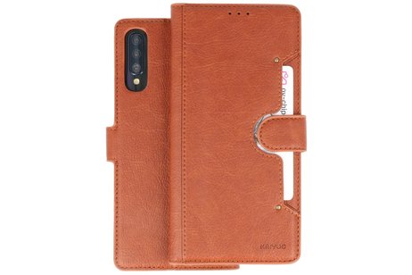 BAOHU KAIYUE - Luxe Portemonnee Hoesje - Pasjeshouder Telefoonhoesje - Wallet Case - Geschikt voor Samsung Galaxy A70 - Bruin