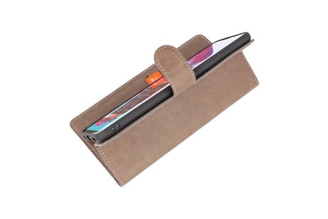 BAOHU KAIYUE - Luxe Portemonnee Hoesje - Pasjeshouder Telefoonhoesje - Wallet Case - Geschikt voor Samsung Galaxy A70 - Grijs