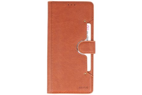 KAIYUE - Luxe Portemonnee Hoesje - Pasjeshouder Telefoonhoesje - Wallet Case - Geschikt voor Samsung Galaxy A51 - Bruin