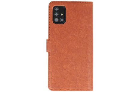 KAIYUE - Luxe Portemonnee Hoesje - Pasjeshouder Telefoonhoesje - Wallet Case - Geschikt voor Samsung Galaxy A51 - Bruin