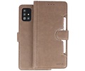 KAIYUE - Luxe Portemonnee Hoesje - Pasjeshouder Telefoonhoesje - Wallet Case - Geschikt voor Samsung Galaxy A51 - Grijs