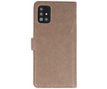 KAIYUE - Luxe Portemonnee Hoesje - Pasjeshouder Telefoonhoesje - Wallet Case - Geschikt voor Samsung Galaxy A51 - Grijs