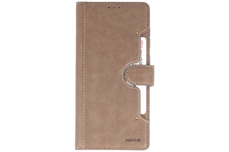 KAIYUE - Luxe Portemonnee Hoesje - Pasjeshouder Telefoonhoesje - Wallet Case - Geschikt voor Samsung Galaxy A51 - Grijs