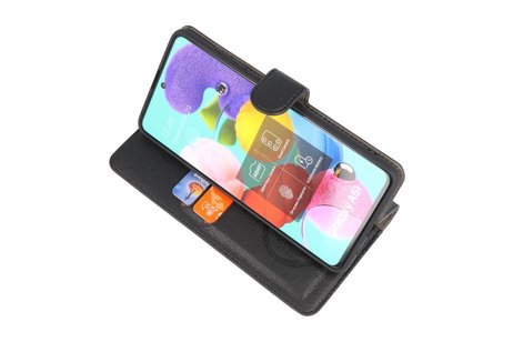 BAOHU KAIYUE - Luxe Portemonnee Hoesje - Pasjeshouder Telefoonhoesje - Wallet Case - Geschikt voor Samsung Galaxy A71 - Zwart