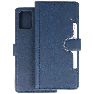 KAIYUE - Luxe Portemonnee Hoesje - Pasjeshouder Telefoonhoesje - Wallet Case - Geschikt voor Samsung Galaxy A51 - Navy