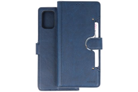 BAOHU KAIYUE - Luxe Portemonnee Hoesje - Pasjeshouder Telefoonhoesje - Wallet Case - Geschikt voor Samsung Galaxy A51 - Navy