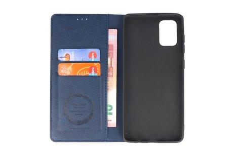 BAOHU KAIYUE - Luxe Portemonnee Hoesje - Pasjeshouder Telefoonhoesje - Wallet Case - Geschikt voor Samsung Galaxy A51 - Navy