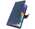 KAIYUE - Luxe Portemonnee Hoesje - Pasjeshouder Telefoonhoesje - Wallet Case - Geschikt voor Samsung Galaxy A51 - Navy