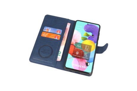 BAOHU KAIYUE - Luxe Portemonnee Hoesje - Pasjeshouder Telefoonhoesje - Wallet Case - Geschikt voor Samsung Galaxy A51 - Navy
