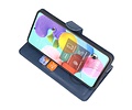 KAIYUE - Luxe Portemonnee Hoesje - Pasjeshouder Telefoonhoesje - Wallet Case - Geschikt voor Samsung Galaxy A51 - Navy