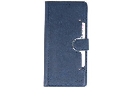 KAIYUE - Luxe Portemonnee Hoesje - Pasjeshouder Telefoonhoesje - Wallet Case - Geschikt voor Samsung Galaxy A51 - Navy