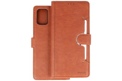 KAIYUE - Luxe Portemonnee Hoesje - Pasjeshouder Telefoonhoesje - Wallet Case - Geschikt voor Samsung Galaxy A51 - Bruin