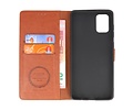 KAIYUE - Luxe Portemonnee Hoesje - Pasjeshouder Telefoonhoesje - Wallet Case - Geschikt voor Samsung Galaxy A51 - Bruin