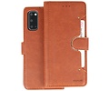 KAIYUE - Luxe Portemonnee Hoesje - Pasjeshouder Telefoonhoesje - Wallet Case - Geschikt voor Samsung Galaxy S20 - Bruin