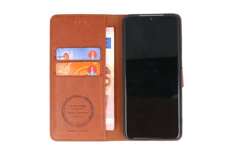 KAIYUE - Luxe Portemonnee Hoesje - Pasjeshouder Telefoonhoesje - Wallet Case - Geschikt voor Samsung Galaxy S20 - Bruin