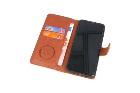 KAIYUE - Luxe Portemonnee Hoesje - Pasjeshouder Telefoonhoesje - Wallet Case - Geschikt voor Samsung Galaxy S20 - Bruin