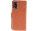 KAIYUE - Luxe Portemonnee Hoesje - Pasjeshouder Telefoonhoesje - Wallet Case - Geschikt voor Samsung Galaxy S20 - Bruin