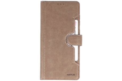 BAOHU KAIYUE - Luxe Portemonnee Hoesje - Pasjeshouder Telefoonhoesje - Wallet Case - Geschikt voor Samsung Galaxy S20 - Grijs