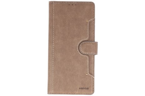 KAIYUE - Luxe Portemonnee Hoesje - Pasjeshouder Telefoonhoesje - Wallet Case - Geschikt voor Samsung Galaxy S20 - Grijs