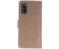 KAIYUE - Luxe Portemonnee Hoesje - Pasjeshouder Telefoonhoesje - Wallet Case - Geschikt voor Samsung Galaxy S20 - Grijs