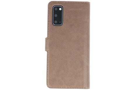 BAOHU KAIYUE - Luxe Portemonnee Hoesje - Pasjeshouder Telefoonhoesje - Wallet Case - Geschikt voor Samsung Galaxy S20 - Grijs