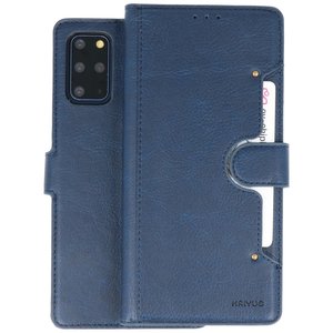 BAOHU KAIYUE - Luxe Portemonnee Hoesje - Pasjeshouder Telefoonhoesje - Wallet Case - Geschikt voor Samsung Galaxy S20 Plus - Navy