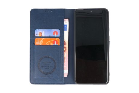 KAIYUE - Luxe Portemonnee Hoesje - Pasjeshouder Telefoonhoesje - Wallet Case - Geschikt voor Samsung Galaxy S20 Plus - Navy