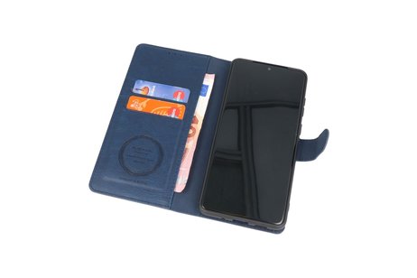 KAIYUE - Luxe Portemonnee Hoesje - Pasjeshouder Telefoonhoesje - Wallet Case - Geschikt voor Samsung Galaxy S20 Plus - Navy