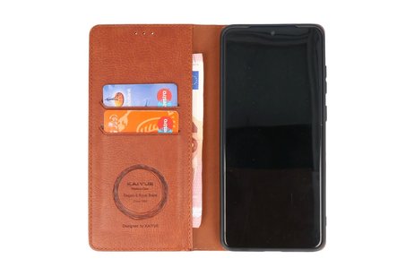 KAIYUE - Luxe Portemonnee Hoesje - Pasjeshouder Telefoonhoesje - Wallet Case - Geschikt voor Samsung Galaxy S20 Plus - Bruin