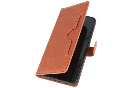 KAIYUE - Luxe Portemonnee Hoesje - Pasjeshouder Telefoonhoesje - Wallet Case - Geschikt voor Samsung Galaxy S20 Plus - Bruin