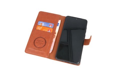 KAIYUE - Luxe Portemonnee Hoesje - Pasjeshouder Telefoonhoesje - Wallet Case - Geschikt voor Samsung Galaxy S20 Plus - Bruin