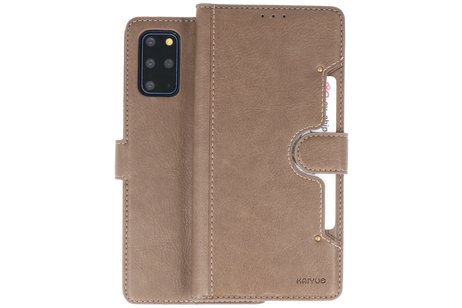 BAOHU KAIYUE - Luxe Portemonnee Hoesje - Pasjeshouder Telefoonhoesje - Wallet Case - Geschikt voor Samsung Galaxy S20 Plus - Grijs