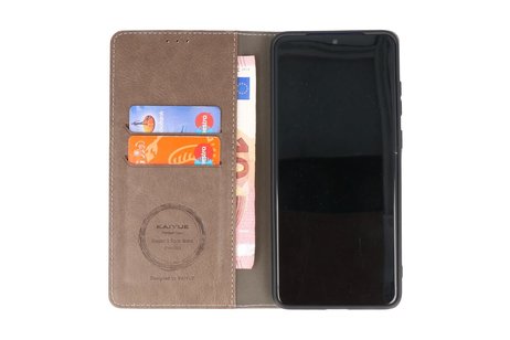BAOHU KAIYUE - Luxe Portemonnee Hoesje - Pasjeshouder Telefoonhoesje - Wallet Case - Geschikt voor Samsung Galaxy S20 Plus - Grijs