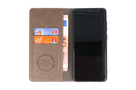 KAIYUE - Luxe Portemonnee Hoesje - Pasjeshouder Telefoonhoesje - Wallet Case - Geschikt voor Samsung Galaxy S20 Plus - Grijs