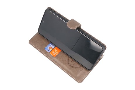 KAIYUE - Luxe Portemonnee Hoesje - Pasjeshouder Telefoonhoesje - Wallet Case - Geschikt voor Samsung Galaxy S20 Plus - Grijs