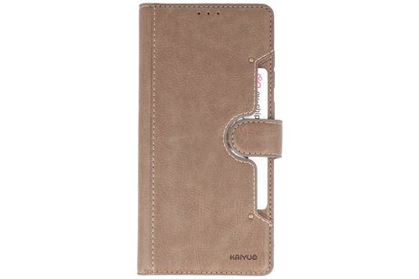 KAIYUE - Luxe Portemonnee Hoesje - Pasjeshouder Telefoonhoesje - Wallet Case - Geschikt voor Samsung Galaxy S20 Plus - Grijs