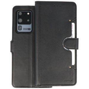 KAIYUE - Luxe Portemonnee Hoesje - Pasjeshouder Telefoonhoesje - Wallet Case - Geschikt voor Samsung Galaxy S20 Ultra - Zwart