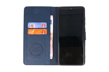 KAIYUE - Luxe Portemonnee Hoesje - Pasjeshouder Telefoonhoesje - Wallet Case - Geschikt voor Samsung Galaxy S20 Ultra - Navy