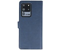 KAIYUE - Luxe Portemonnee Hoesje - Pasjeshouder Telefoonhoesje - Wallet Case - Geschikt voor Samsung Galaxy S20 Ultra - Navy