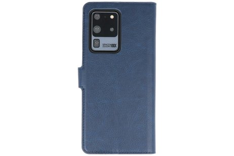 KAIYUE - Luxe Portemonnee Hoesje - Pasjeshouder Telefoonhoesje - Wallet Case - Geschikt voor Samsung Galaxy S20 Ultra - Navy