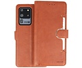 KAIYUE - Luxe Portemonnee Hoesje - Pasjeshouder Telefoonhoesje - Wallet Case - Geschikt voor Samsung Galaxy S20 Ultra - Bruin