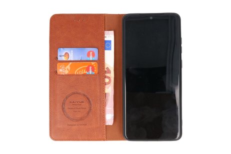 KAIYUE - Luxe Portemonnee Hoesje - Pasjeshouder Telefoonhoesje - Wallet Case - Geschikt voor Samsung Galaxy S20 Ultra - Bruin