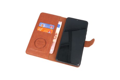 KAIYUE - Luxe Portemonnee Hoesje - Pasjeshouder Telefoonhoesje - Wallet Case - Geschikt voor Samsung Galaxy S20 Ultra - Bruin